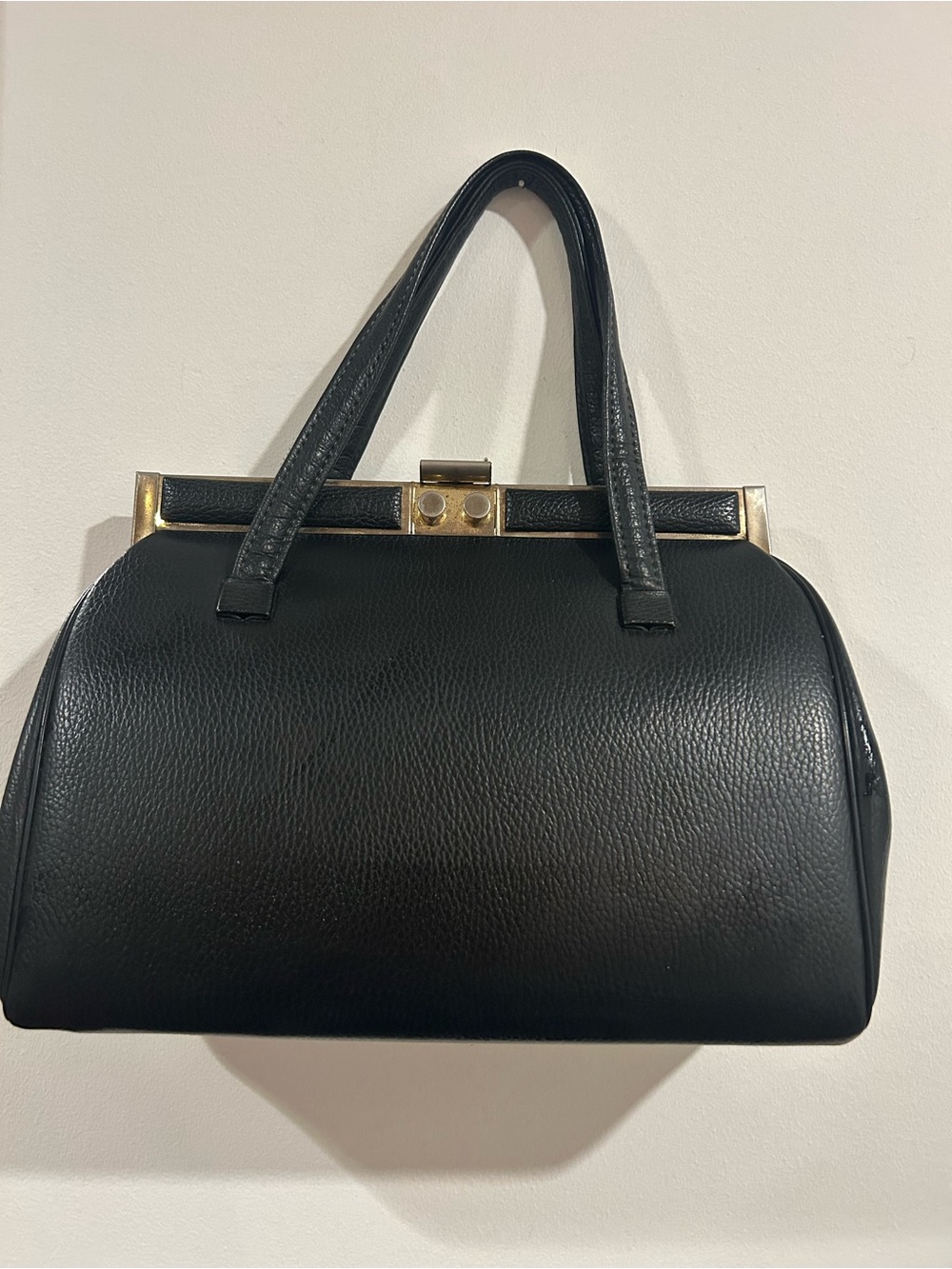 Classic Black Structured Top-Handle Bag